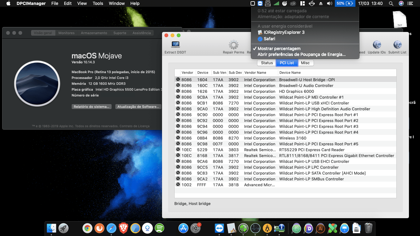 Succes Hackintosh macOS Mojave 10.14.3 Build 18D109 at Lenovo Ideapad 305-15IBD